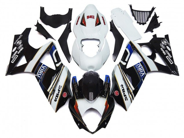 Suzuki GSXR 1000 Motorrad Verkleidung 2007-2008 - Weiss Blau Schwarz Viru