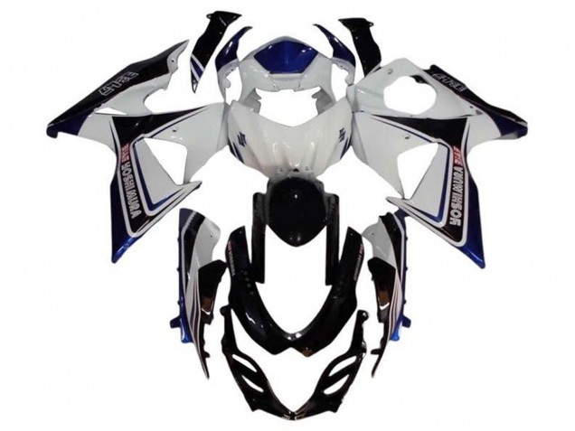 Suzuki GSXR 1000 Motorrad Verkleidung 2009-2016 - Weiss Blau Schwarz Yoshimura