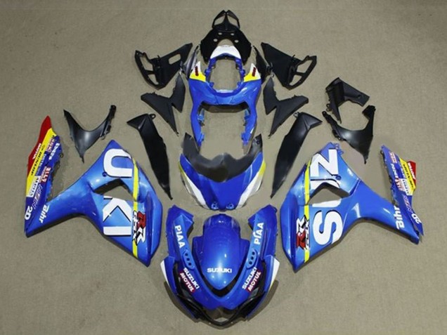 Suzuki GSXR 1000 Motorrad Verkleidung 2009-2016 - Blau Weiss Gelb Streifen