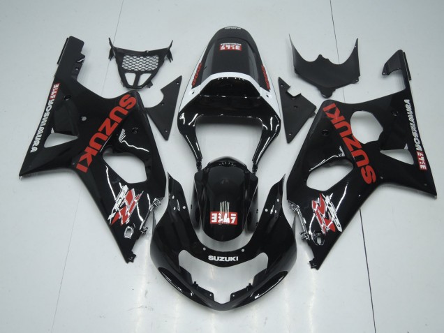 Suzuki GSXR 600 / GSXR 750 Motorrad Verkleidung 2001-2003 - Glanzendes Schwarz Rot Weiss Yoshimura