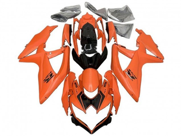 Suzuki GSXR 600 / GSXR 750 Motorrad Verkleidung 2008-2010 - Orange Glanzendes Schwarz