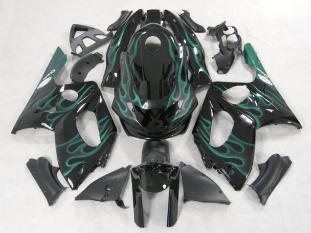 Yamaha YZF600R Thundercat Motorrad Verkleidung 1996-2007 - Schwarz Grun Flamme