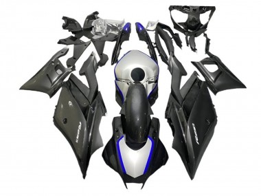 Yamaha YZF R3/R25 Motorrad Verkleidung 2022-2024 - Silber Blau Schwarz Carbonfaser Stil