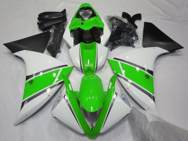 Yamaha YZF 1000 R1 Motorrad Verkleidung 2009-2011 - Weiss Grun Matt Schwarz