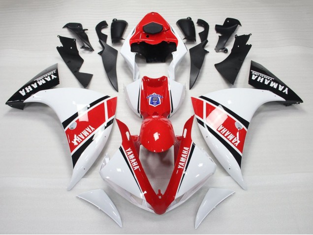 Yamaha YZF 1000 R1 Motorrad Verkleidung 2009-2011 - Weiss Rot Schwarz