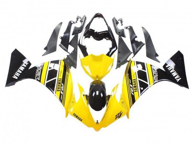 Yamaha YZF 1000 R1 Motorrad Verkleidung 2009-2011 - Gelb Weiss Schwarz Streifen