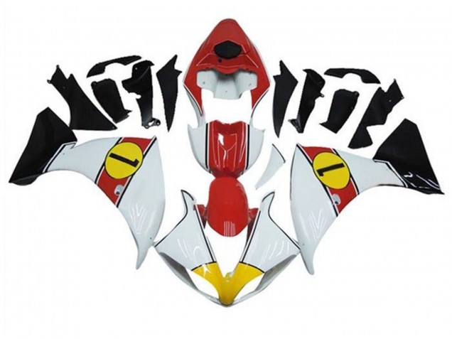 Yamaha YZF 1000 R1 Motorrad Verkleidung 2012-2014 - Weiss Rot Gelb Schwarz
