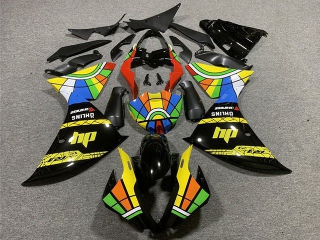 Yamaha YZF 1000 R1 Motorrad Verkleidung 2012-2014 - Glanzendes Schwarz Gelb Rot Blau Grun HP Farbrad