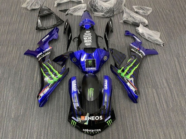 Yamaha YZF 1000 R1 Motorrad Verkleidung 2015-2019 - Blau Schwarz Monster ENEOS