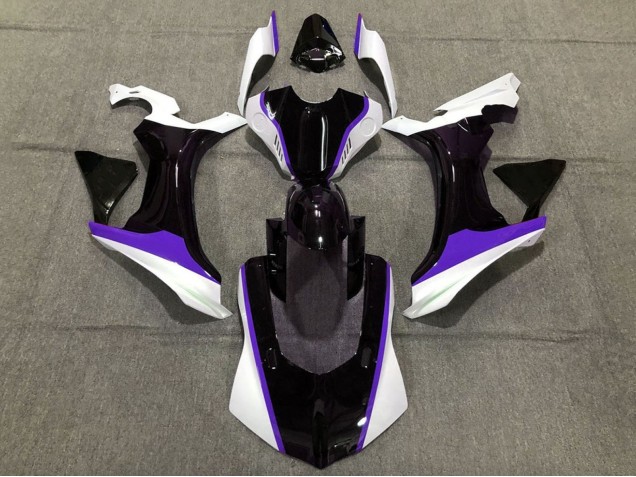 Yamaha YZF 1000 R1 Motorrad Verkleidung 2015-2019 - Weiss Glanzendes Schwarz Lila