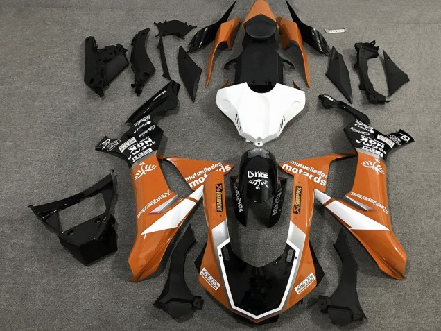 Yamaha YZF 1000 R1 Motorrad Verkleidung 2015-2019 - Orange Weiss Glanzendes Schwarz