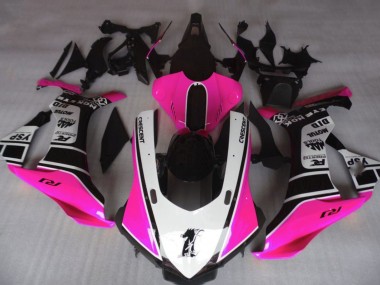 Yamaha YZF 1000 R1 Motorrad Verkleidung 2015-2019 - Rosa Weiss Glanzendes Schwarz Motul YSP