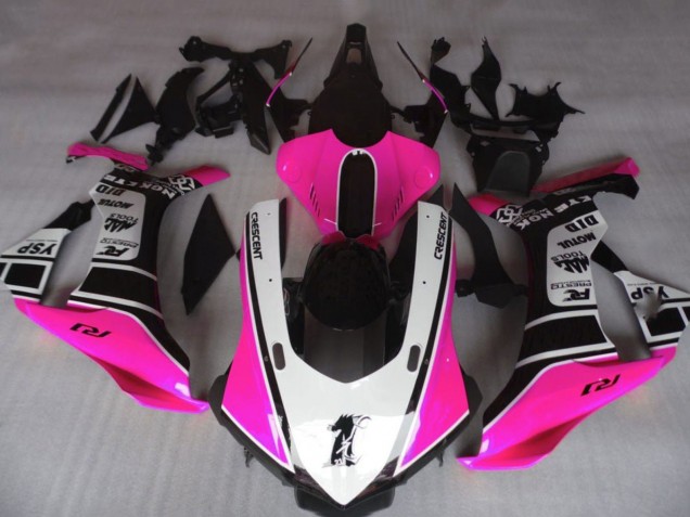 Yamaha YZF 1000 R1 Motorrad Verkleidung 2015-2019 - Rosa Weiss Glanzendes Schwarz Motul YSP