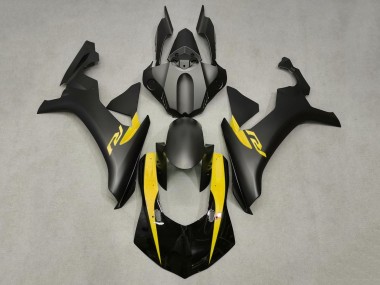 Yamaha YZF 1000 R1 Motorrad Verkleidung 2015-2019 - Matt Schwarz Glanzendes Schwarz Gelb