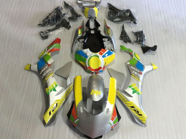 Yamaha YZF 1000 R1 Motorrad Verkleidung 2015-2019 - Silber Gelb Blau Rot Farbrad