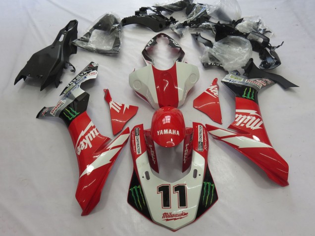 Yamaha YZF 1000 R1 Motorrad Verkleidung 2015-2019 - Weiss Rot Schwarz Grun Monster Milwaukee 11
