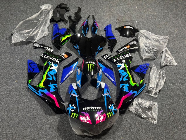 Yamaha YZF 1000 R1 Motorrad Verkleidung 2020-2025 - Schwarz Blau Rosa Monster