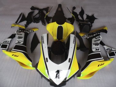 Yamaha YZF 1000 R1 Motorrad Verkleidung 2020-2025 - Gelb Weiss Glanzendes Schwarz Motul YSP