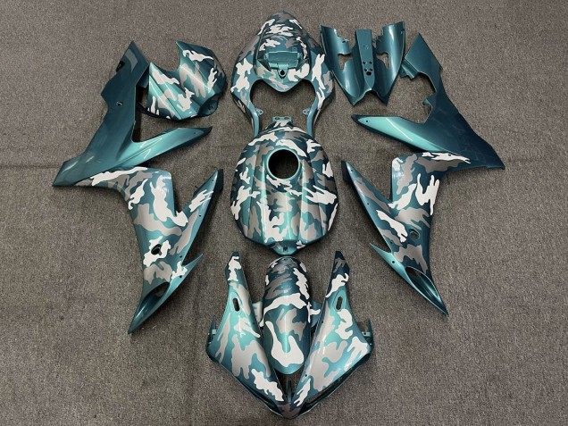 Yamaha YZF 1000 R1 Motorrad Verkleidung 2004-2006 - Blau Grun Grun Weiss Grau Camouflage