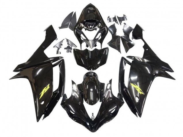 Yamaha YZF 1000 R1 Motorrad Verkleidung 2007-2008 - Glanzendes Schwarz Gold Aufkleber