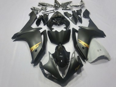 Yamaha YZF 1000 R1 Motorrad Verkleidung 2007-2008 - Glanzendes Schwarz Matt Schwarz Gold Aufkleber