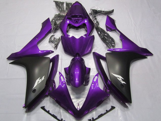 Yamaha YZF 1000 R1 Motorrad Verkleidung 2007-2008 - Lila Matt Schwarz