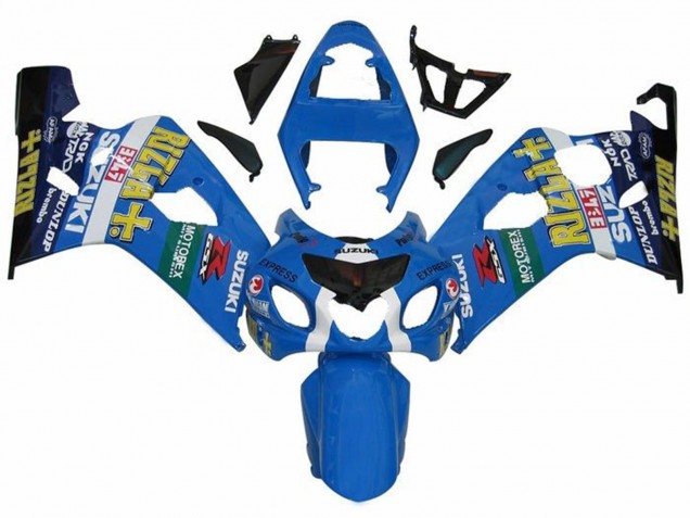 Suzuki GSXR 600 / GSXR 750 Motorrad Verkleidung 2004-2005 - Blau Grun Schwarz Gelb Rizla