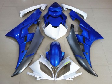 Yamaha YZF R6 Motorrad Verkleidung 2006-2007 - Weiss Blau Matt Schwarz