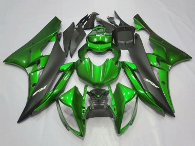 Yamaha YZF R6 Motorrad Verkleidung 2006-2007 - Grun Matt Schwarz