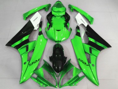 Yamaha YZF R6 Motorrad Verkleidung 2006-2007 - Weiss Grun Glanzendes Schwarz