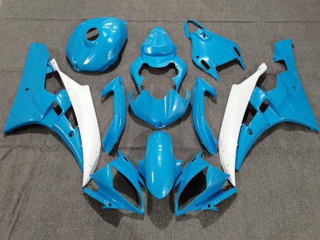 Yamaha YZF R6 Motorrad Verkleidung 2006-2007 - Hellblau Weiss