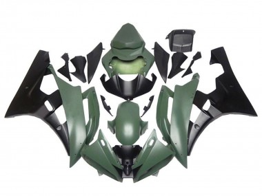 Yamaha YZF R6 Motorrad Verkleidung 2006-2007 - Armee Grun Mattschwarz