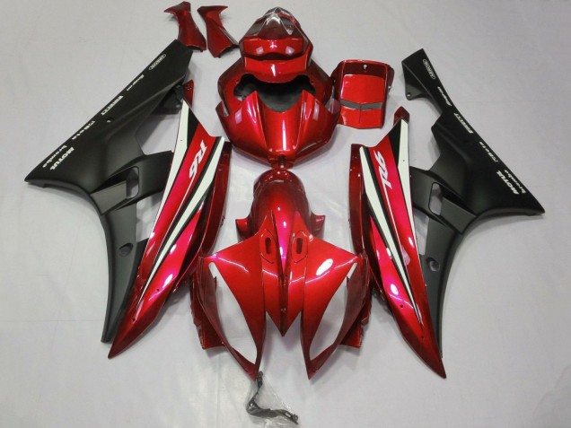 Yamaha YZF R6 Motorrad Verkleidung 2006-2007 - Rot Weiss Matt Schwarz Motul