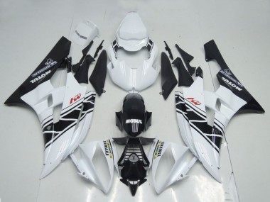 Yamaha YZF R6 Motorrad Verkleidung 2006-2007 - Weiss Glanzendes Schwarz Motul Michelin