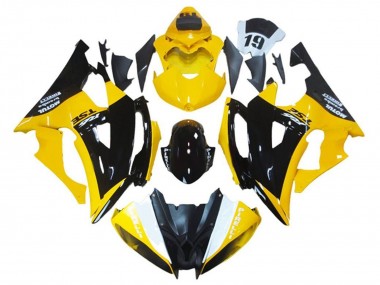 Yamaha YZF R6 Motorrad Verkleidung 2008-2016 - Gelb Glanzendes Schwarz