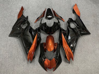 Yamaha YZF R6 Motorrad Verkleidung 2017-2023 - Orange Glanzendes Schwarz