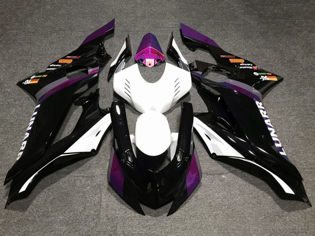 Yamaha YZF R6 Motorrad Verkleidung 2017-2023 - Weiss Lila Glanzendes Schwarz