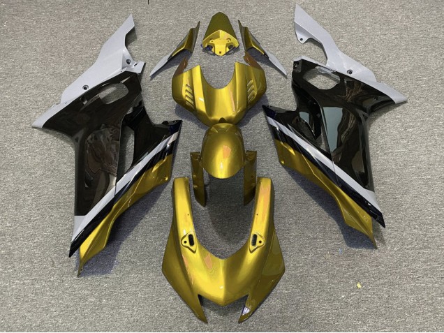 Yamaha YZF R6 Motorrad Verkleidung 2017-2023 - Grau Gold Glanzendes Schwarz