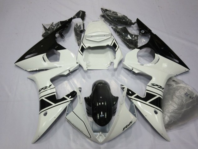 Yamaha YZF R6 Motorrad Verkleidung 2003-2004 - Weiss Glanzendes Schwarz