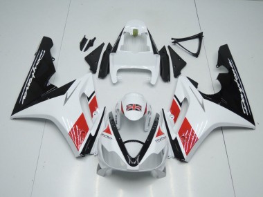 Triumph Daytona 675 Triple Motorrad Verkleidung 2006-2008 - Weiss Rot Glanzendes Schwarz