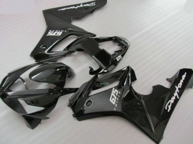 Triumph Daytona 675 Triple Motorrad Verkleidung 2006-2008 - Glanzendes Schwarz Matt Schwarz