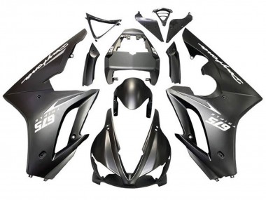 Triumph Daytona 675 Triple Motorrad Verkleidung 2009-2012 - Matt Schwarz Weiss Aufkleber