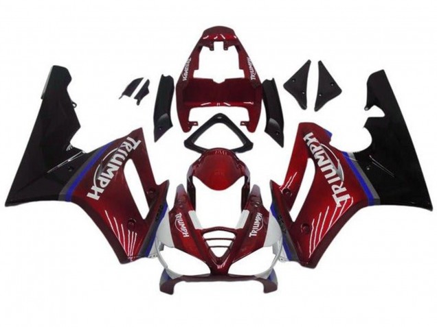 Triumph Daytona 675 Triple Motorrad Verkleidung 2009-2012 - Rot Blau Glanzendes Schwarz