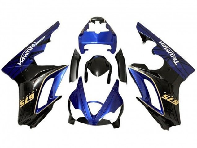 Triumph Daytona 675 Triple Motorrad Verkleidung 2009-2012 - Blau Glanzendes Schwarz