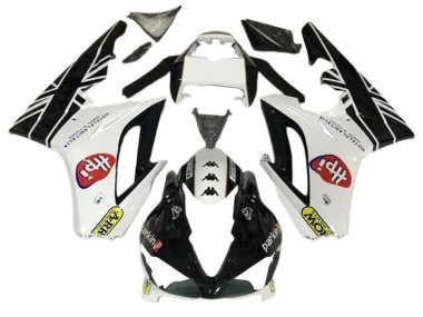 Triumph Daytona 675 Triple Motorrad Verkleidung 2009-2012 - Weiss Glanzendes Schwarz HPi