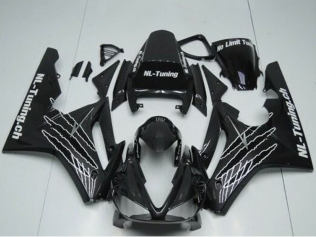 Triumph Daytona 675 Triple Motorrad Verkleidung 2009-2012 - Glanzendes Schwarz Weiss Claw