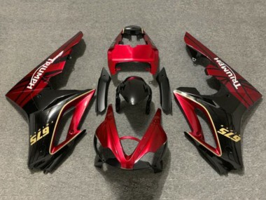 Triumph Daytona 675 Triple Motorrad Verkleidung 2009-2012 - Rot Gold Glanzendes Schwarz