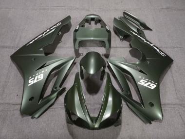 Triumph Daytona 675 Triple Motorrad Verkleidung 2009-2012 - Matt Grun Weiss