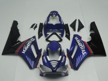 Triumph Daytona 675 Triple Motorrad Verkleidung 2009-2012 - Blau Rot Glanzendes Schwarz