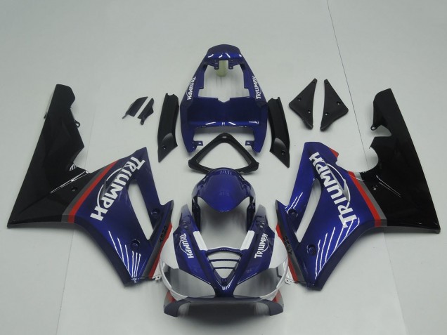 Triumph Daytona 675 Triple Motorrad Verkleidung 2009-2012 - Blau Rot Glanzendes Schwarz